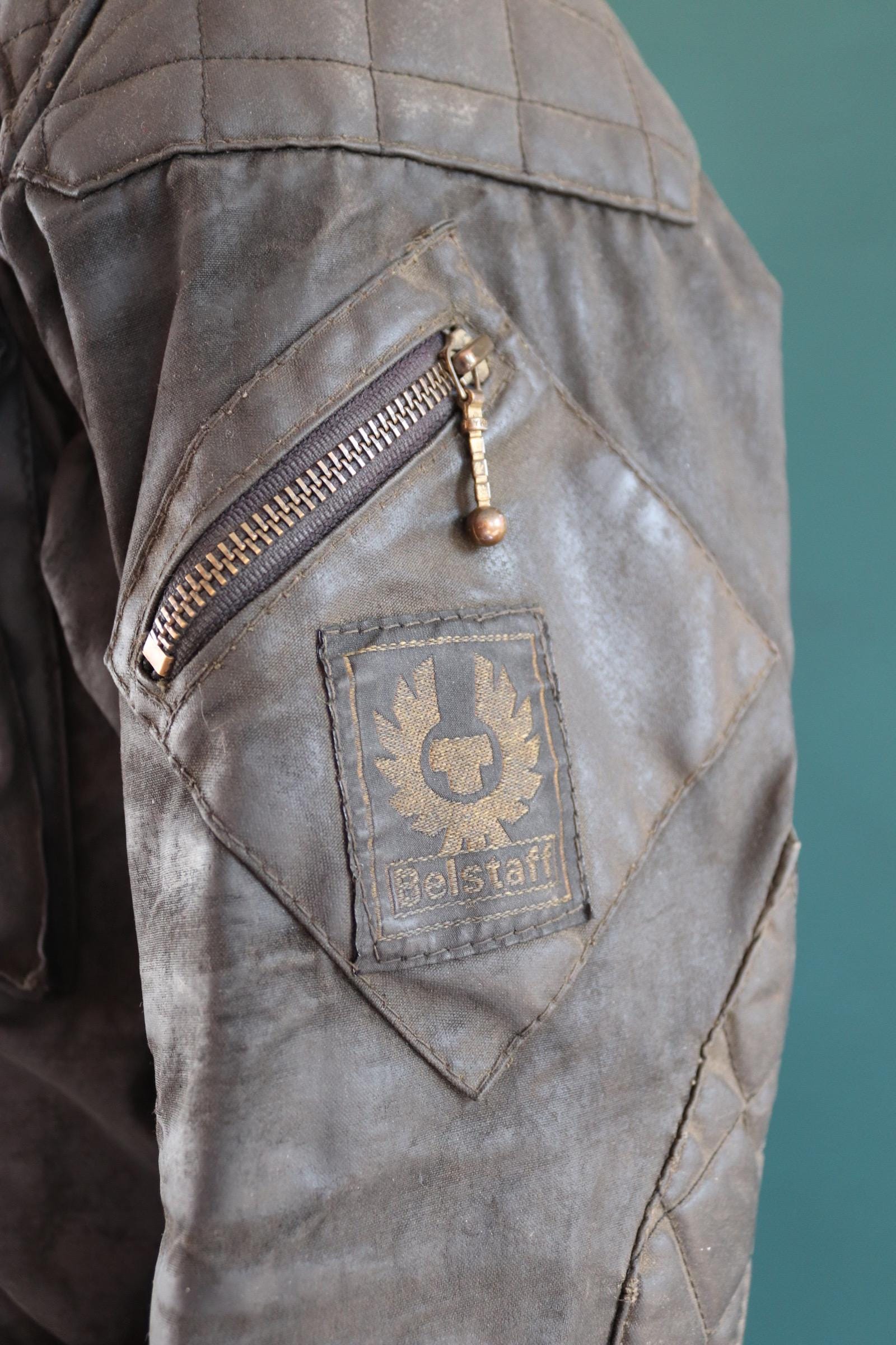 Vintage 1980s Belstaff Tourmaster trophy jacket - waxed cotton - motorcycle trial bike racing - 42" chest