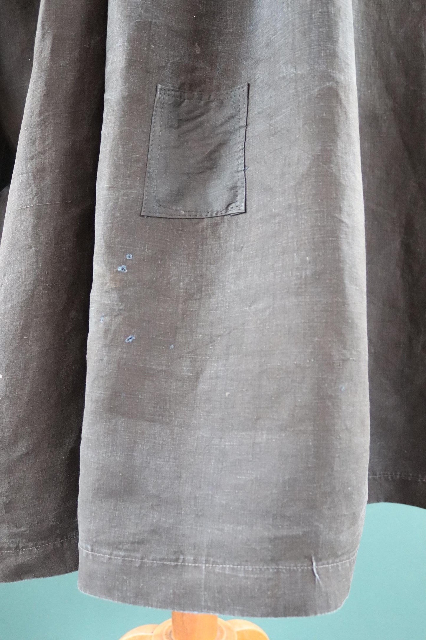 Antique 1900s French biaude - indigo workwear - 90” chest - vintage smock