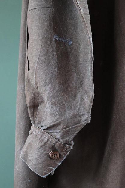 Antique 1900s French biaude - indigo workwear - 90” chest - vintage smock