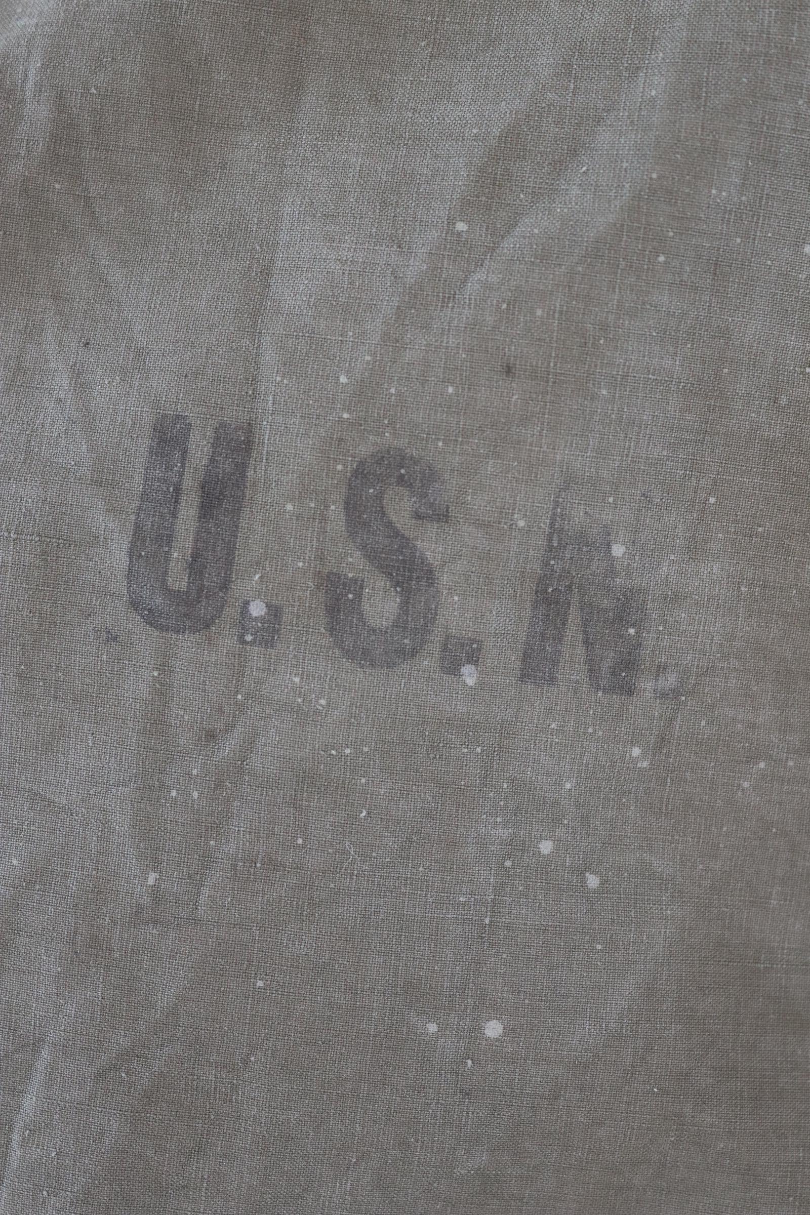 Vintage 1940s US Navy foul weather smock - USN stencilled deck jacket - military parka - 50” chest