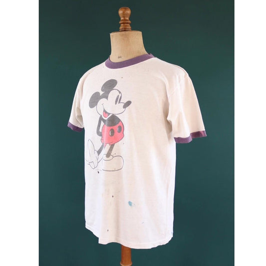 Vintage 1980s thrashed Mickey t shirt - 43” chest - distressed