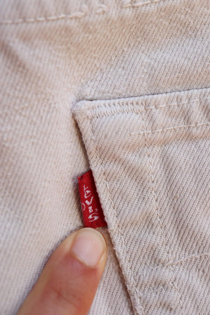 Vintage 1990s ecru denim Levis 501 jeans - Levi Strauss red tab - small e - 29” x 32”
