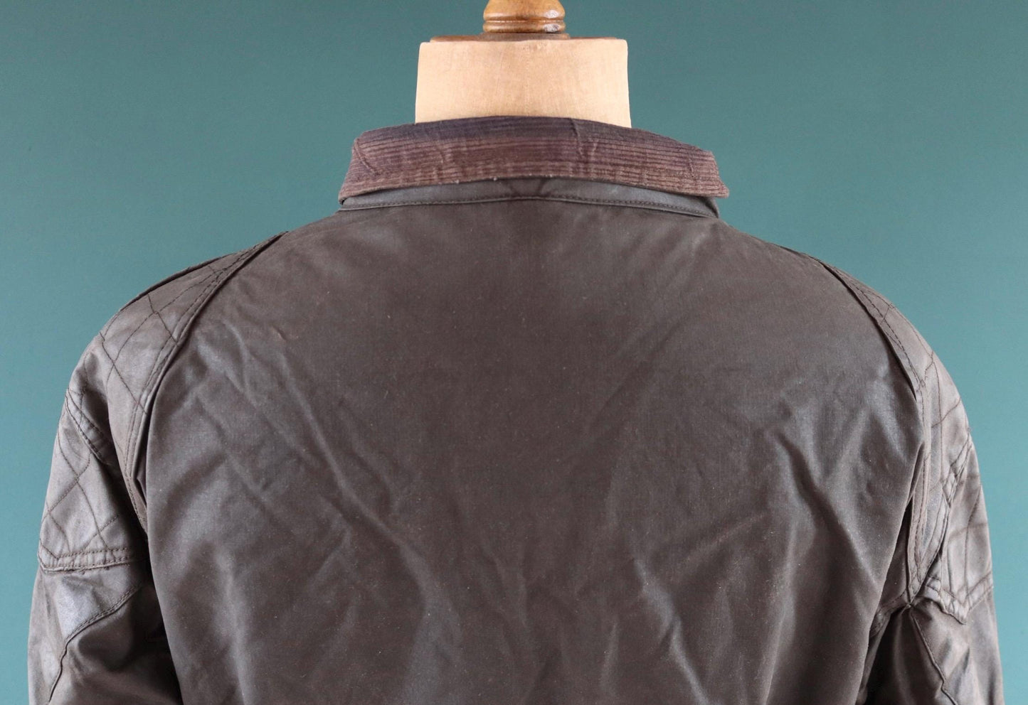 Vintage 1970s 80s black waxed cotton motorcycle jacket - 54" chest - motorcycle club patch