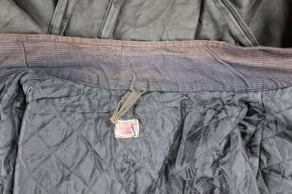 Vintage 1970s 80s black waxed cotton motorcycle jacket - 54" chest - motorcycle club patch