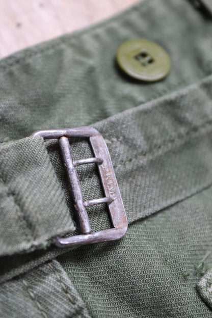Vintage 1940s 50s workwear trousers - Swedish military utility pants - buckle back cotton twill - 35” x 32”