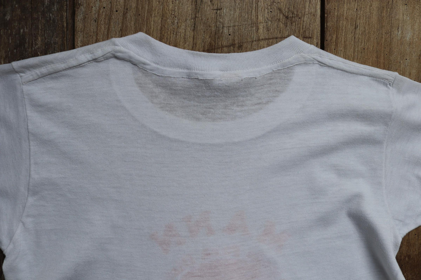 Vintage 1970s 80s camp t shirt - Fruit of the Loom white tee - 34” chest