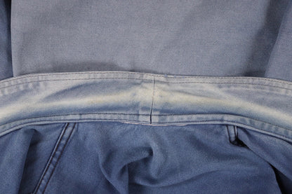 Vintage French blue workwear jacket - 1960s chore coat - 44” chest - bleu de travail - blue cotton twill - sun faded