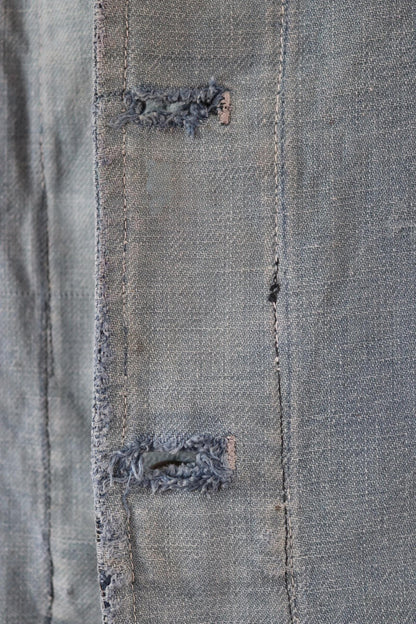 Vintage 1940s French blue workwear jacket - faded cotton twill - 41” chest - bleu de travail