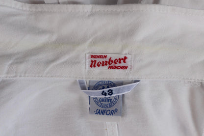 Vintage German white cotton waiters jacket - riviera style for summer - 41” chest - cropped
