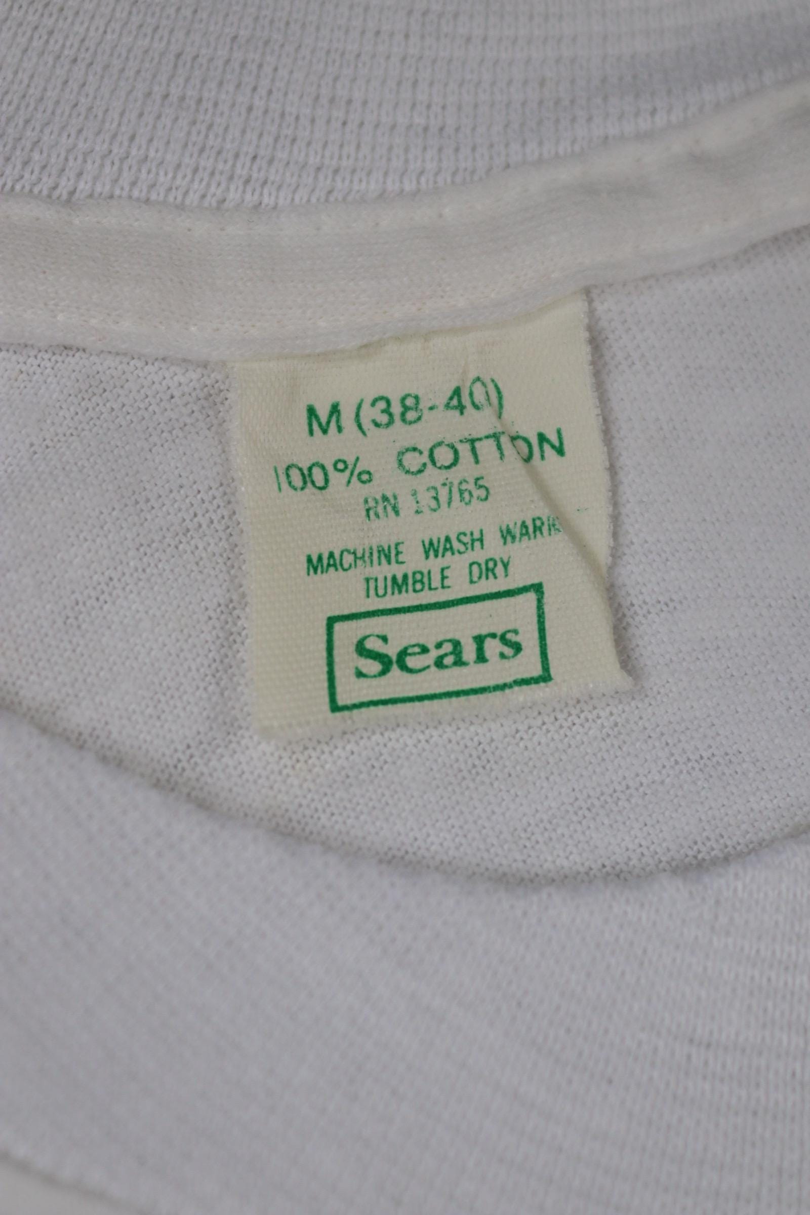 Vintage 1970s 80s Sears blank t shirt - plain white tee - 36” chest