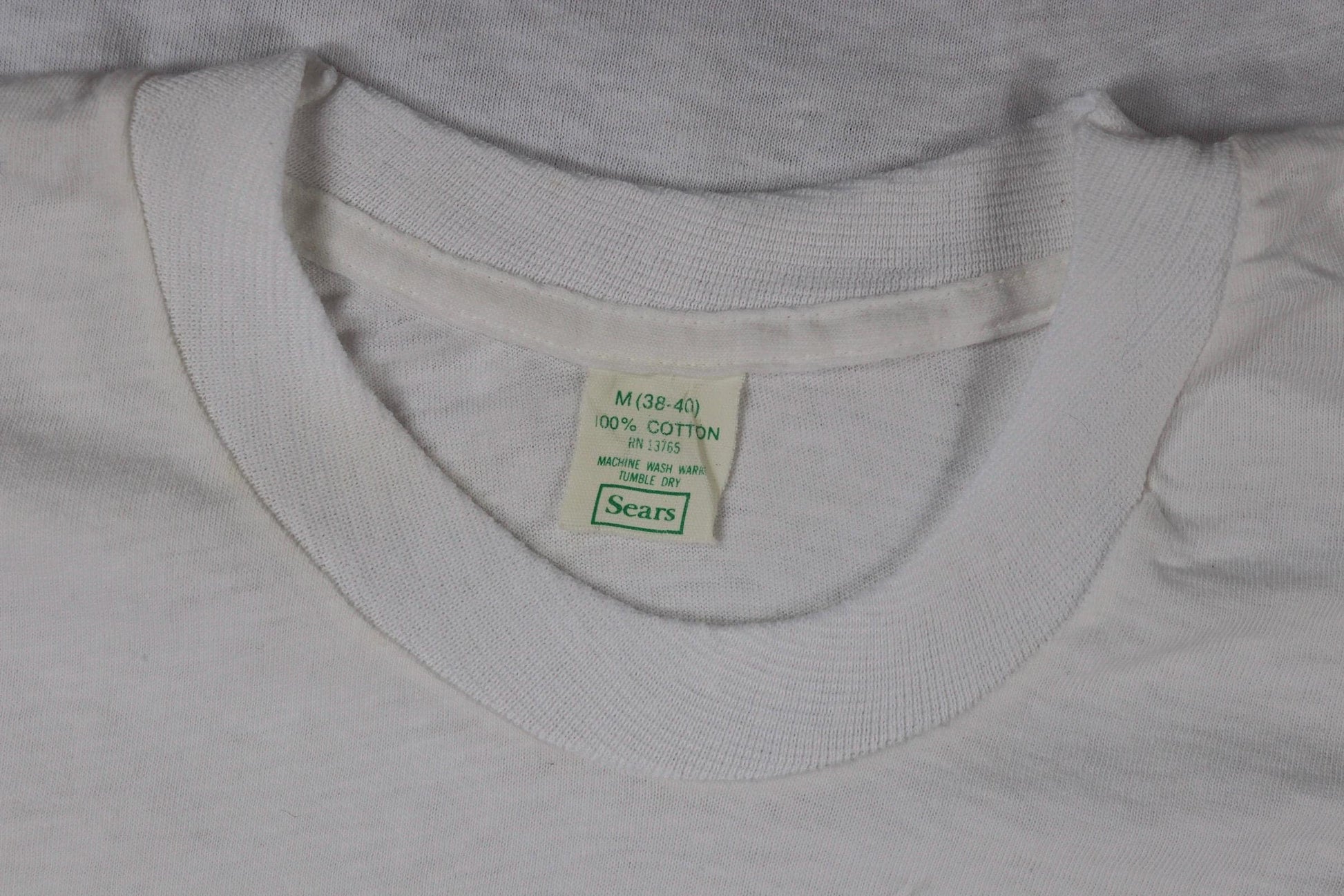 Vintage 1970s 80s Sears blank t shirt - plain white tee - 36” chest