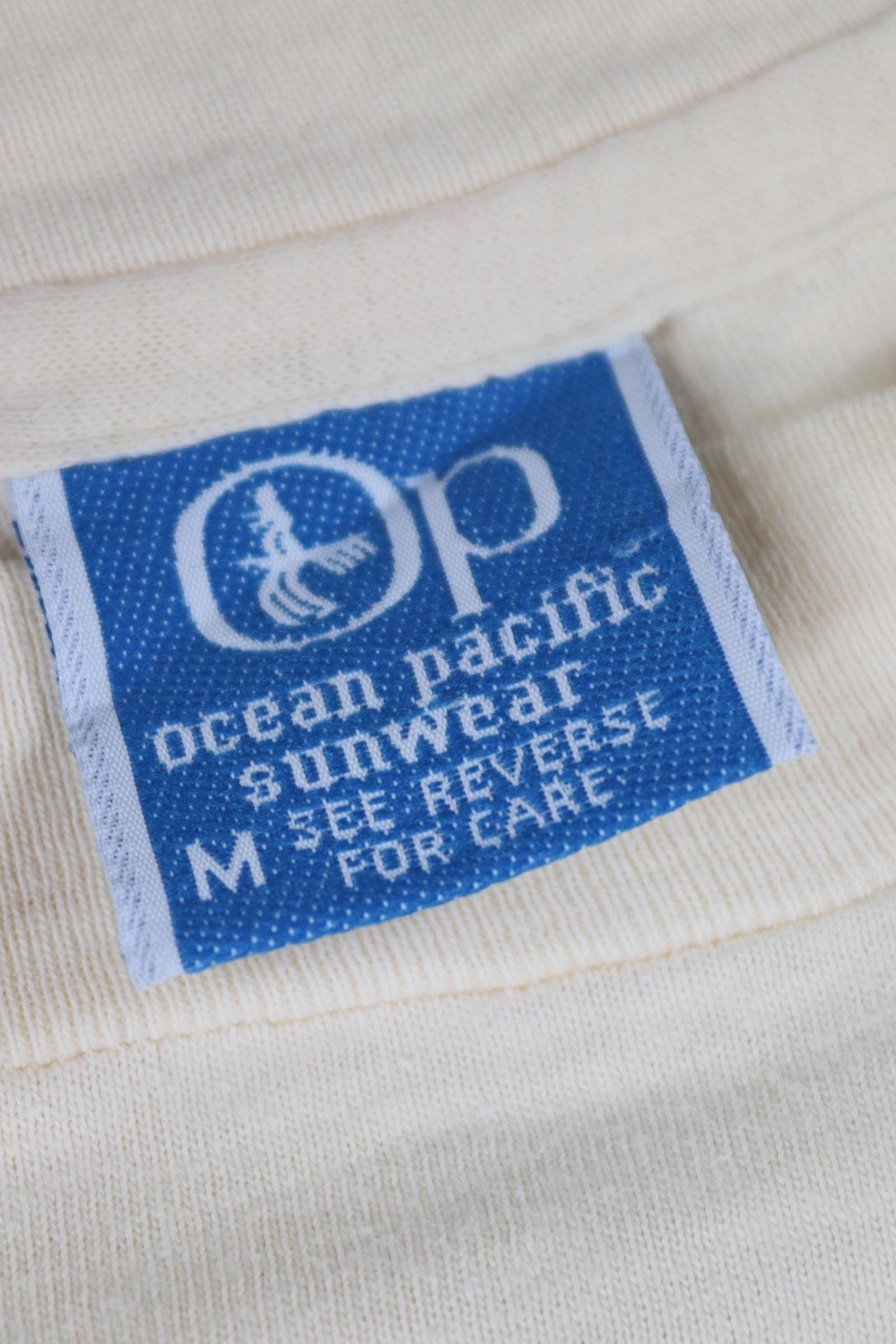 Vintage 1980s 90s Ocean Pacific t shirt - windsurf print - water sports tee - 38” chest