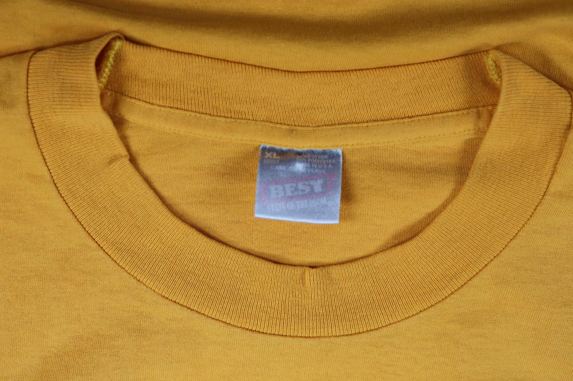 Vintage 1990s yellow basketball t shirt - single stitch - sportswear - 48” chest