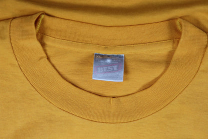 Vintage 1990s yellow basketball t shirt - single stitch - sportswear - 48” chest