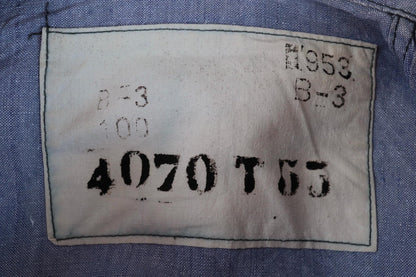 Vintage French linen sailor shirt - 1950s Marine Nationale - 44" chest