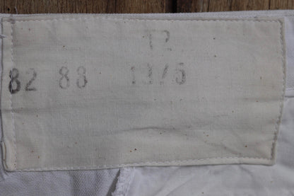 Vintage French white cotton naval trousers - 1970s wide leg pants - Marine Nationale - 32” x 31” - riviera beach