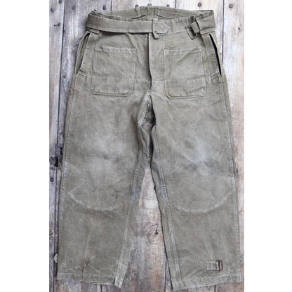 Vintage 1930s French linen M38 dispatch rider overalls - WW2 military trousers - 37” x 28”