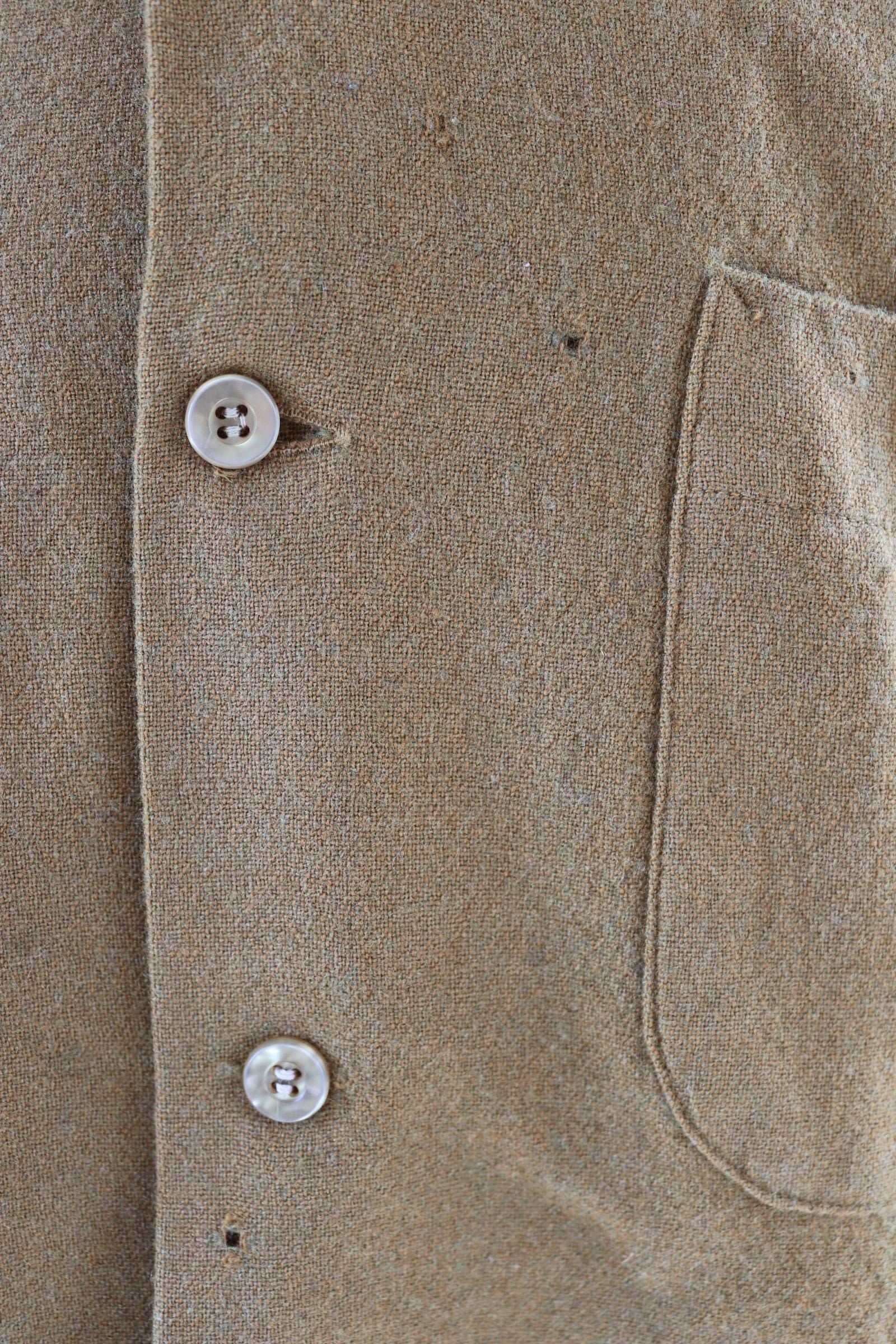 Vintage 1950s Pendleton wool shirt - plain mustard brown - Ivy League style - 47” chest