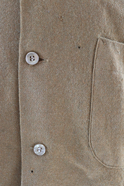 Vintage 1950s Pendleton wool shirt - plain mustard brown - Ivy League style - 47” chest