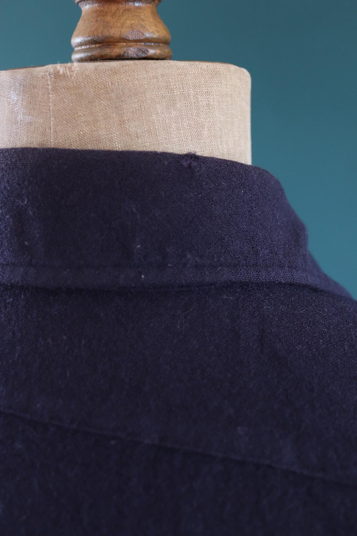 Vintage 1990s Pendleton wool shirt - plain navy blue - Western style - 40” chest