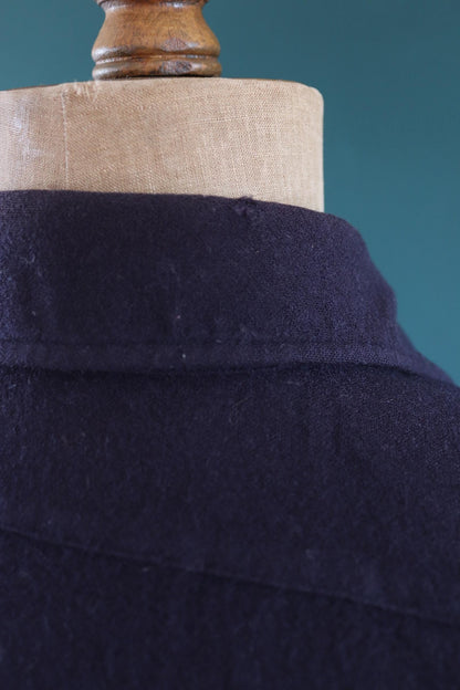 Vintage 1990s Pendleton wool shirt - plain navy blue - Western style - 40” chest