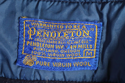 Vintage 1990s Pendleton wool shirt - plain navy blue - Western style - 40” chest