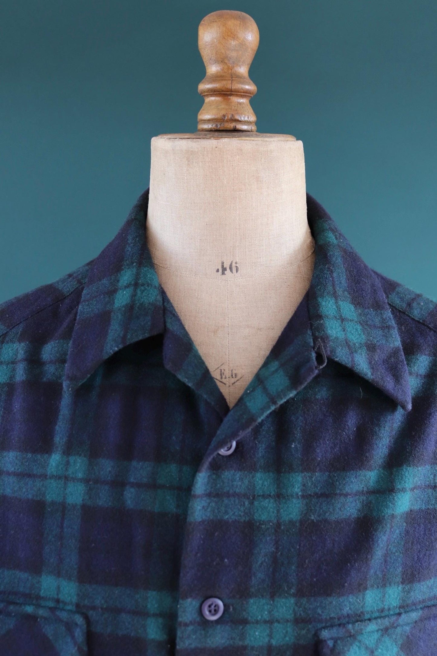 Vintage 1990s Pendleton wool board shirt - Blackwatch tartan - 56” chest