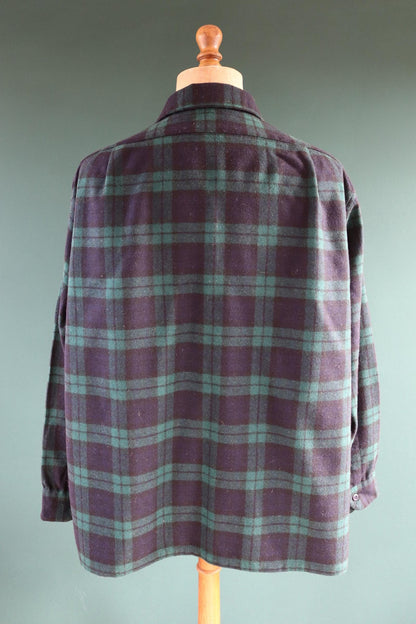 Vintage 1990s Pendleton wool board shirt - Blackwatch tartan - 56” chest