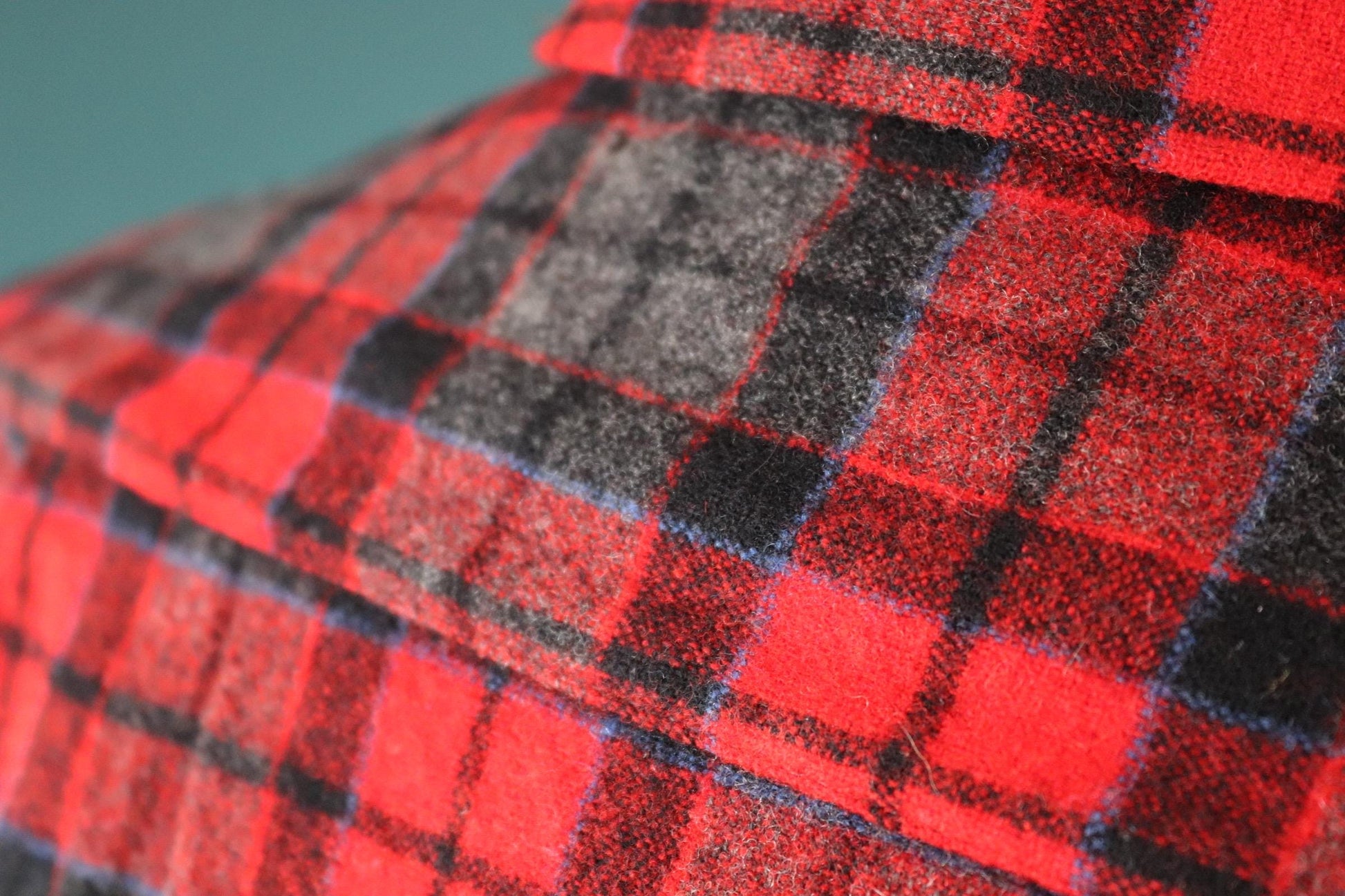 Vintage 1950s Pendleton wool board shirt - red plaid - 44” chest