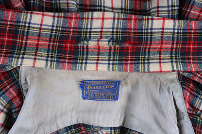 Vintage 1950s Pendleton wool board shirt - red plaid - 47” chest