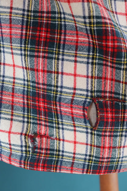 Vintage 1950s Pendleton wool board shirt - red plaid - 47” chest