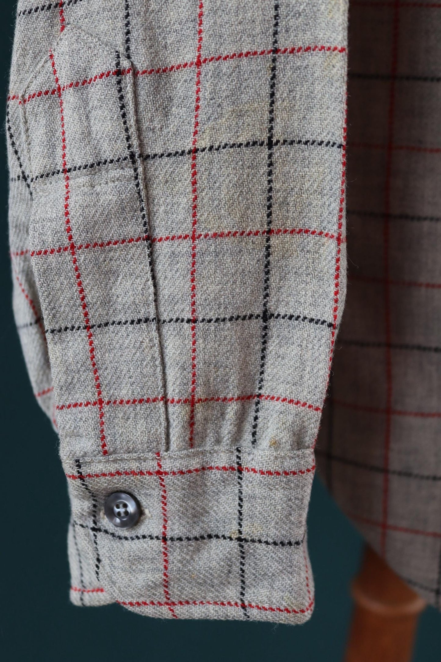 Vintage 1990s Pendleton wool shirt - grey plaid - 46” chest