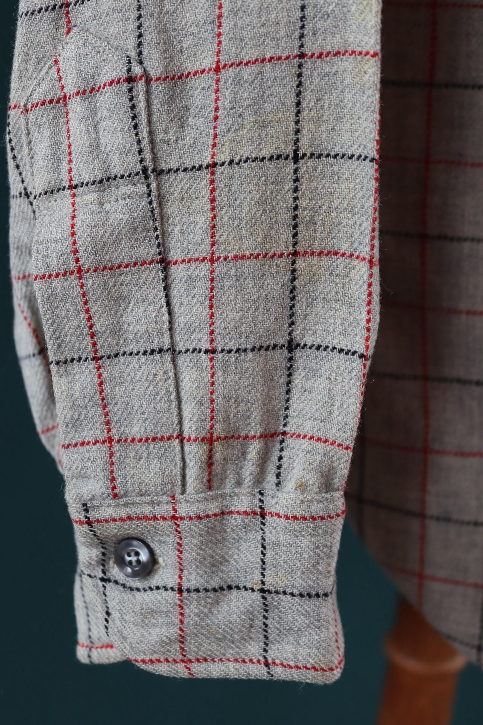Vintage 1990s Pendleton wool shirt - grey plaid - 46” chest