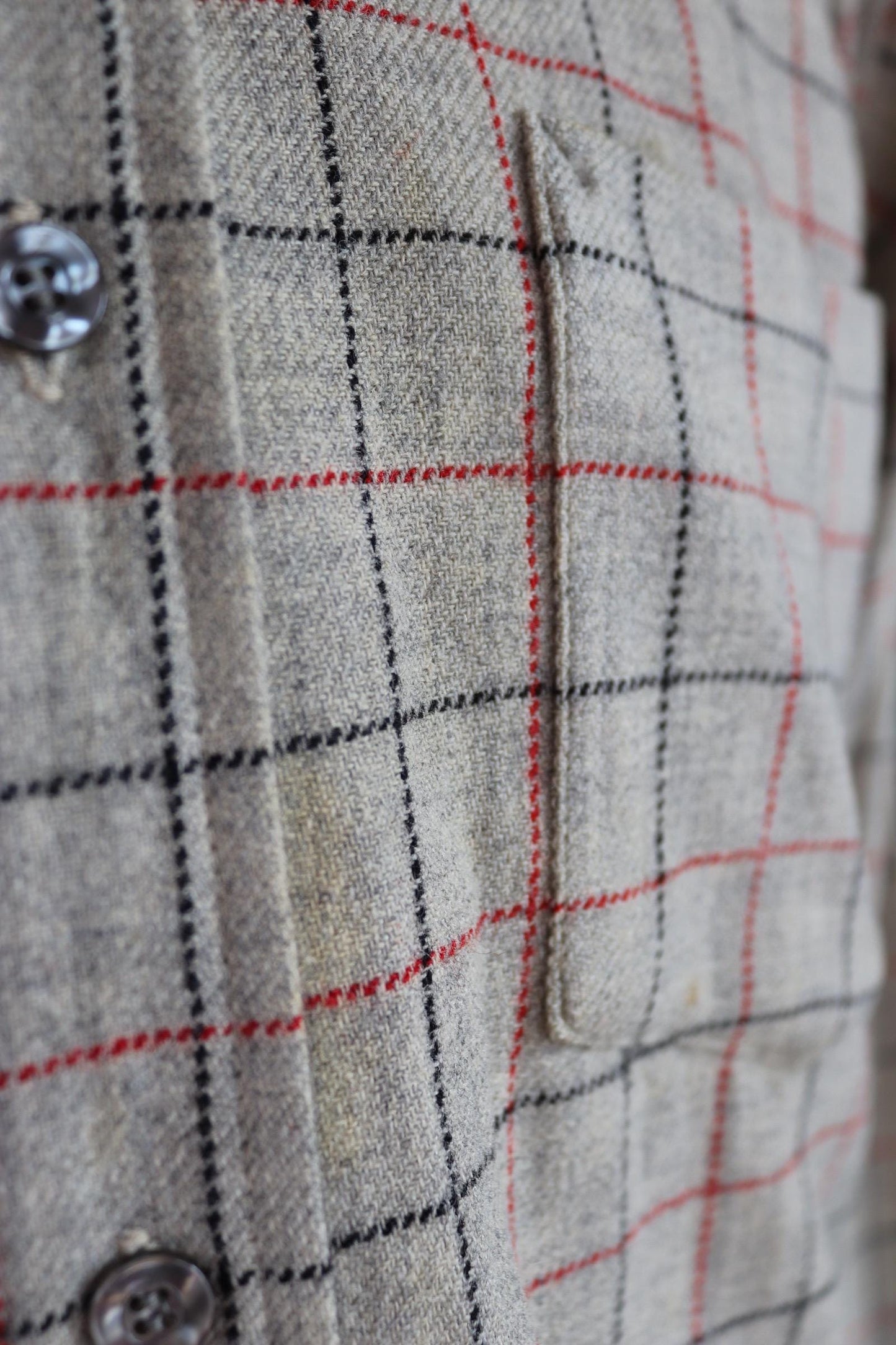 Vintage 1990s Pendleton wool shirt - grey plaid - 46” chest