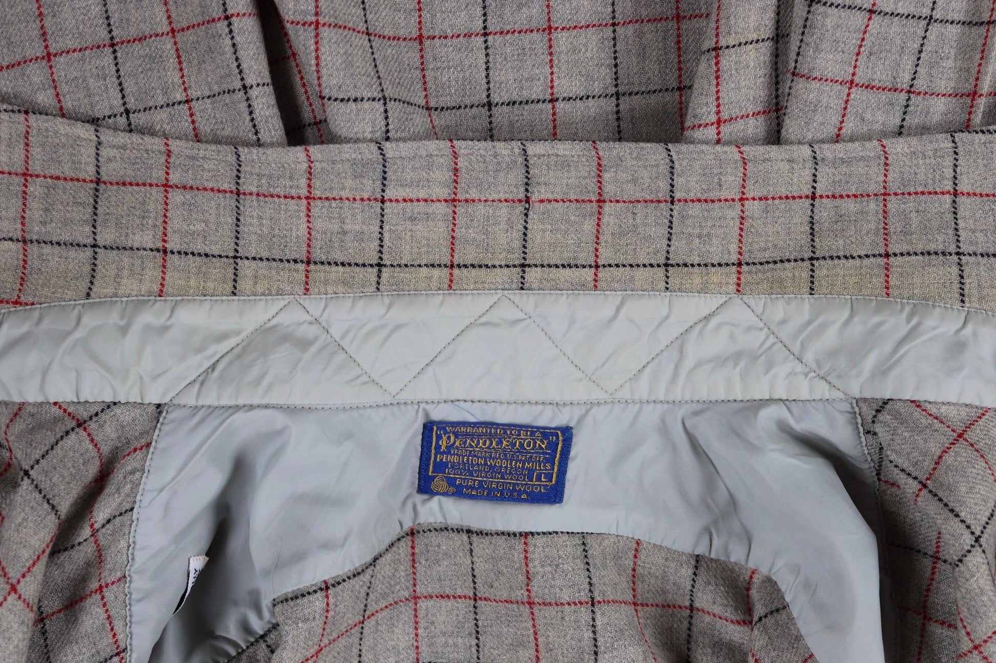 Vintage 1990s Pendleton wool shirt - grey plaid - 46” chest