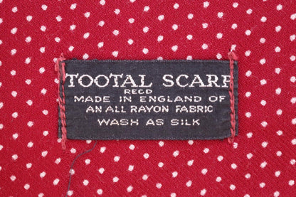 Vintage 1960s Tootal tasseled scarf - burgundy red - mod northern soul - made in England