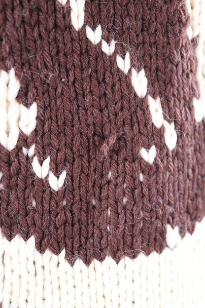 Vintage 1970s novelty cowichan sweater - duck design - shawl collar - 46” chest