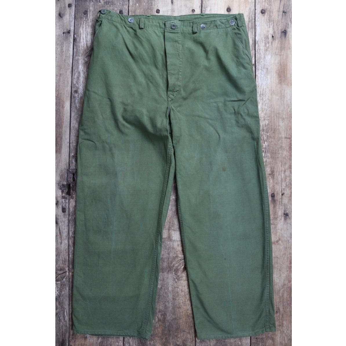 Vintage 1940s 50s Swedish army trousers - military workwear - cotton twill buckle back pants - utility field chore - 38” x 29”