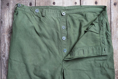 Vintage 1940s Swedish army trousers - 1950s military workwear - cotton twill buckle back pants - utility field chore - 38” x 29”