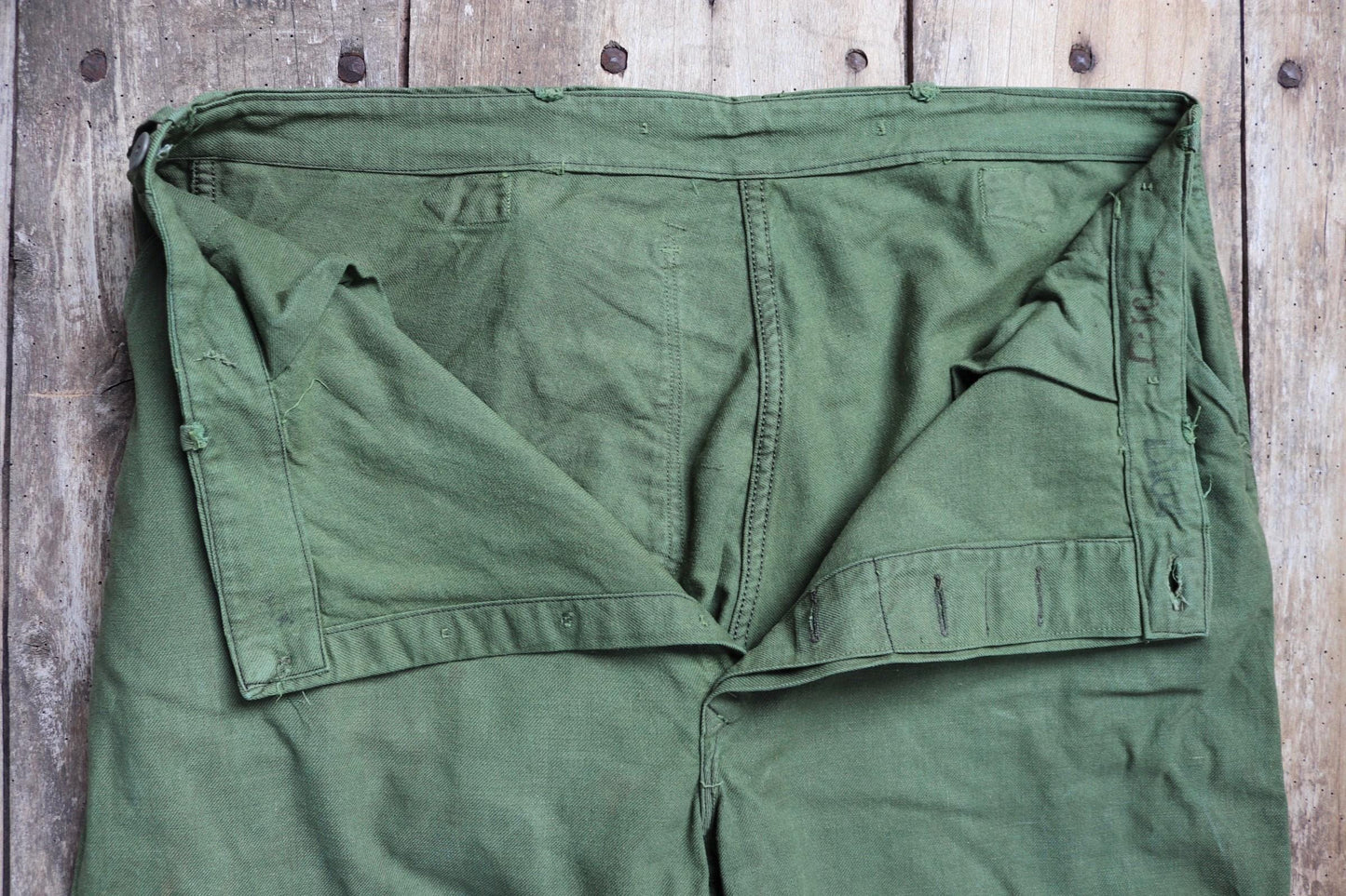 Vintage 1940s Swedish army trousers - 1950s military workwear - cotton twill buckle back pants - utility field chore - 38” x 29”