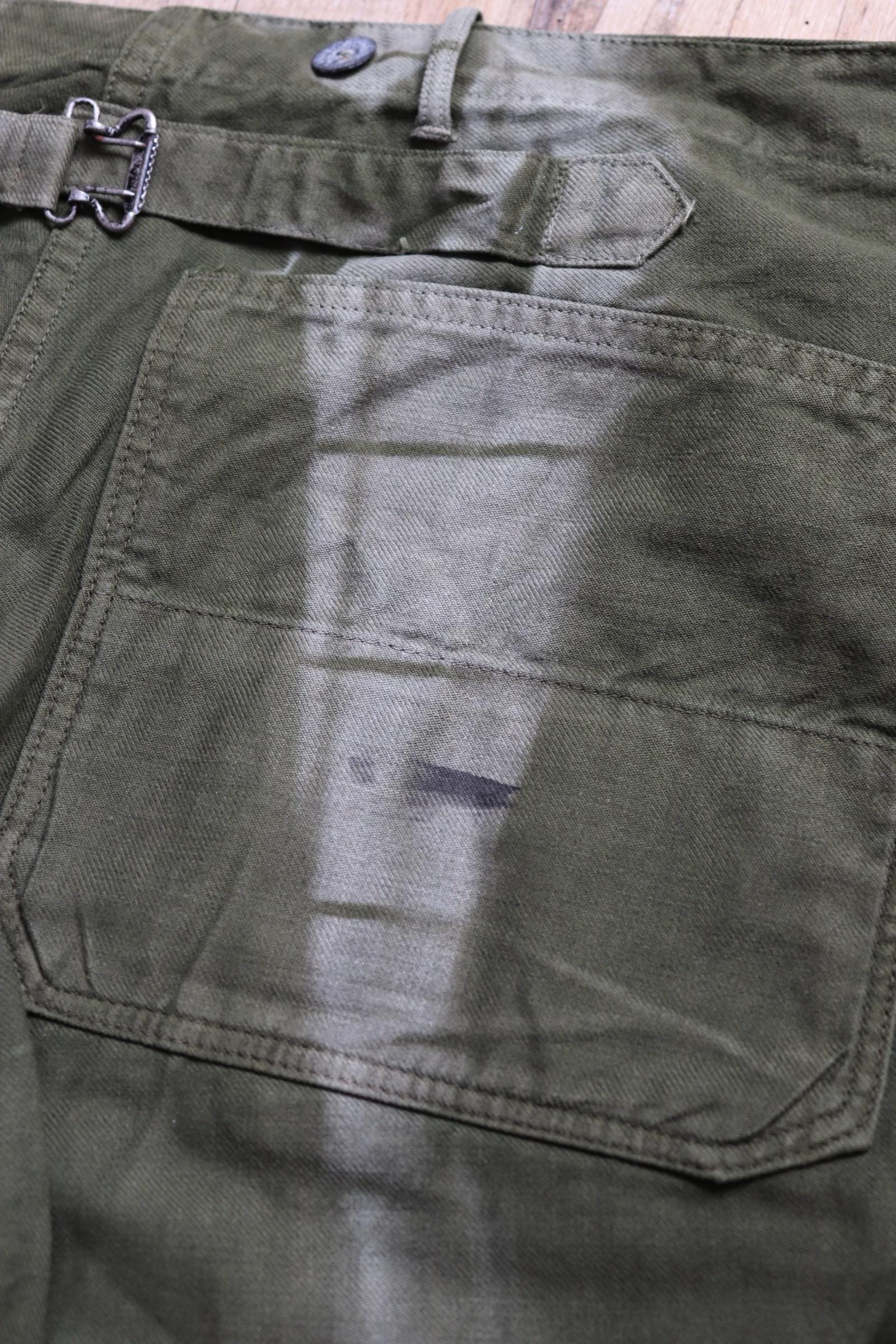 Vintage 1940s 50s Swedish army trousers - military workwear - cotton twill buckle back pants - utility field chore - 37” x 30”