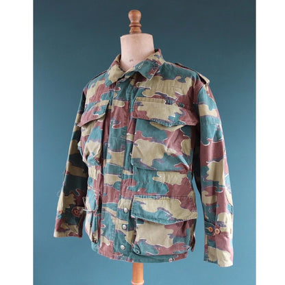 Vintage 1950s Belgian paratrooper jump smock - military anorak - army jacket - jigsaw camouflage - 46” chest