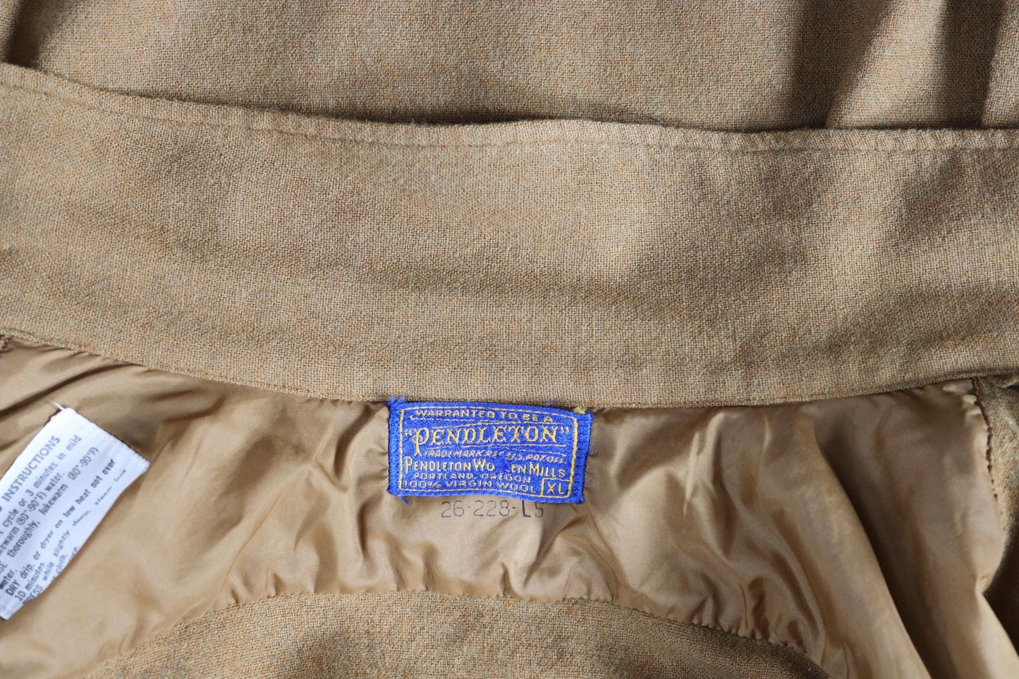 Vintage 1950s Pendleton wool shirt - plain mustard brown - Ivy League style - 47” chest