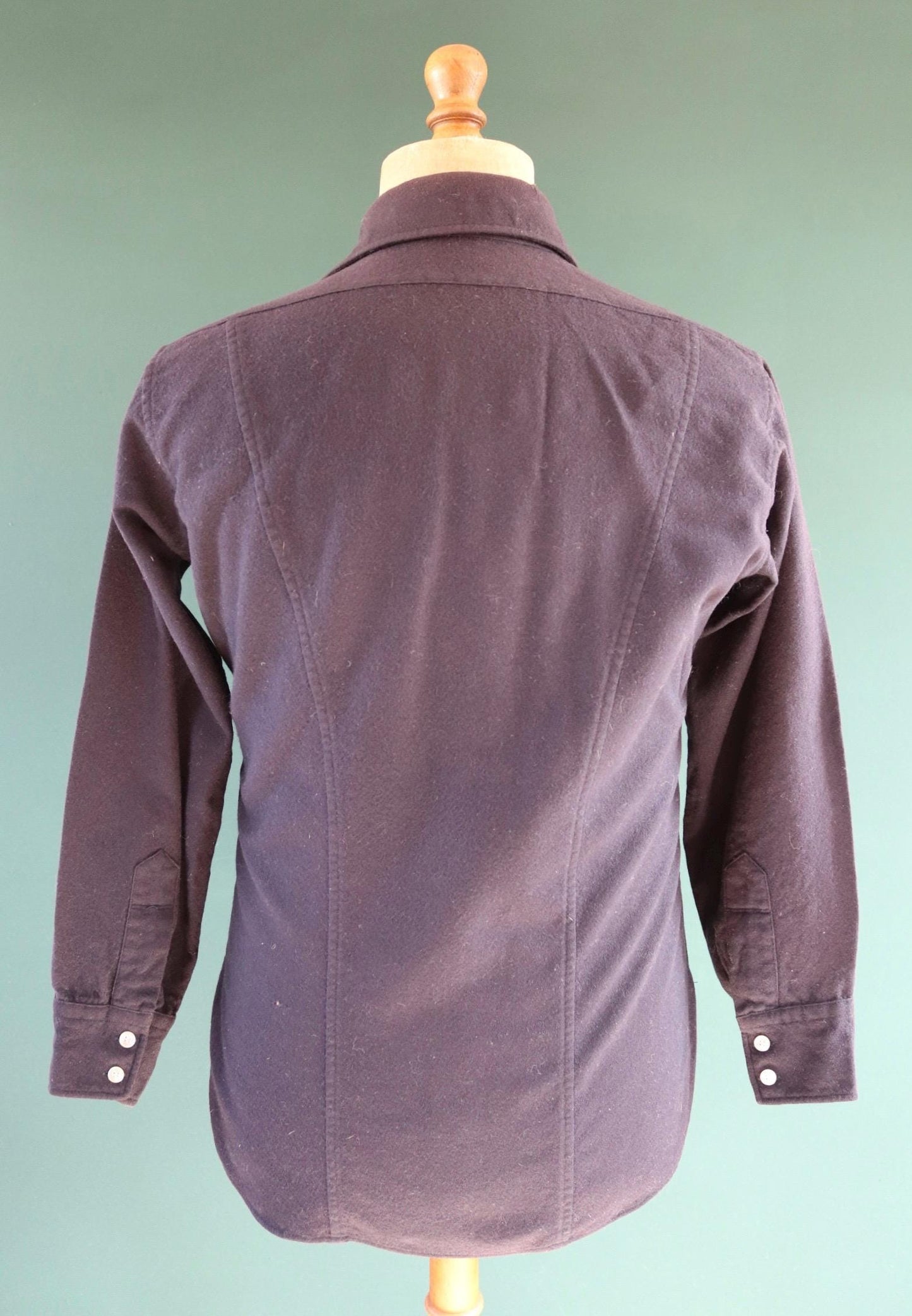 Vintage 1990s Pendleton wool shirt - plain navy blue - Western style - 40” chest