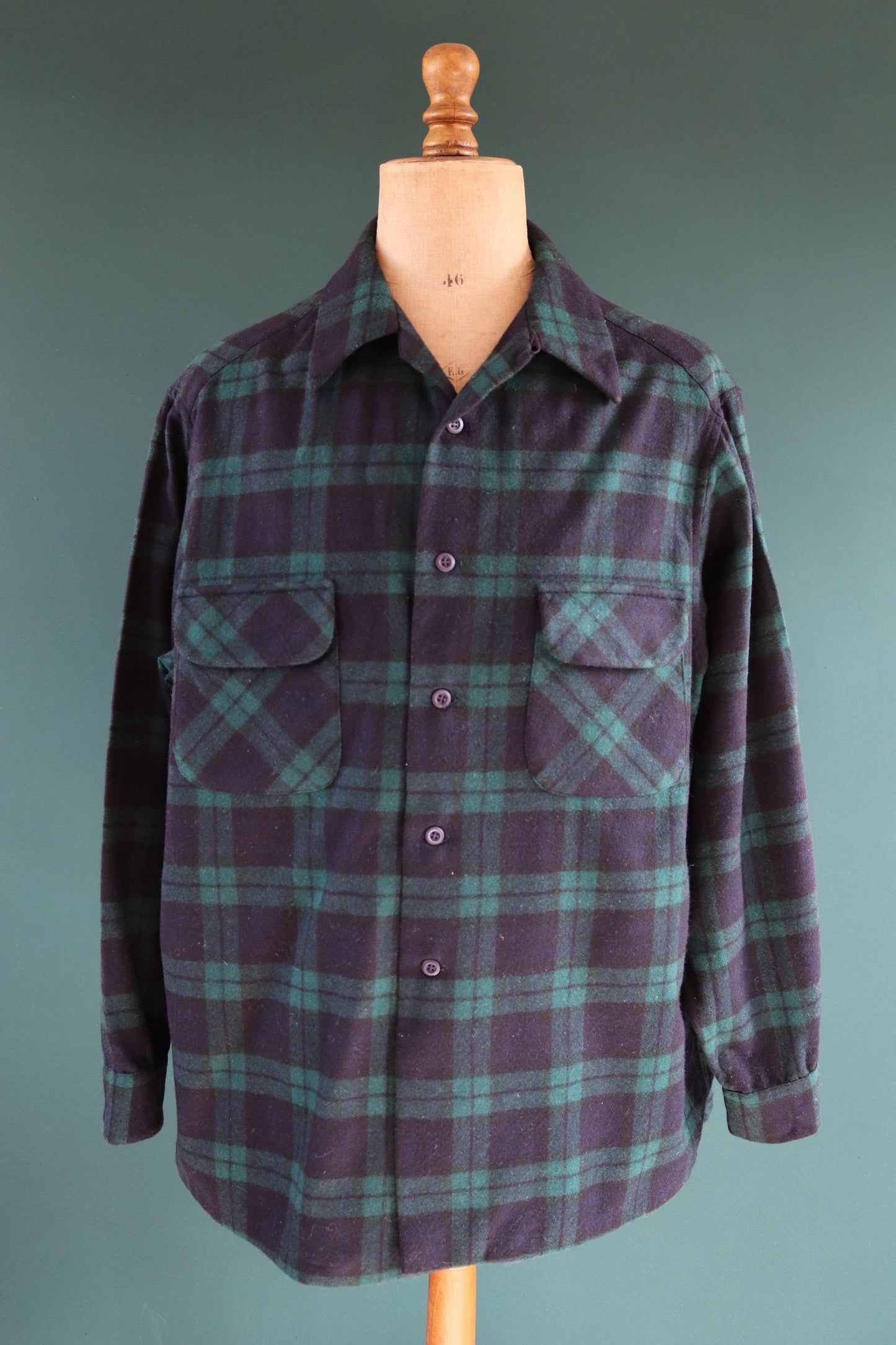 Vintage 1990s Pendleton wool board shirt - Blackwatch tartan - 56” chest