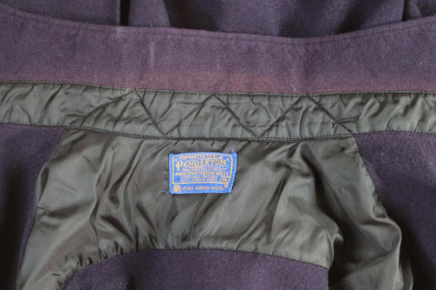 Vintage 1990s Pendleton wool field shirt - plain navy blue - 44” chest