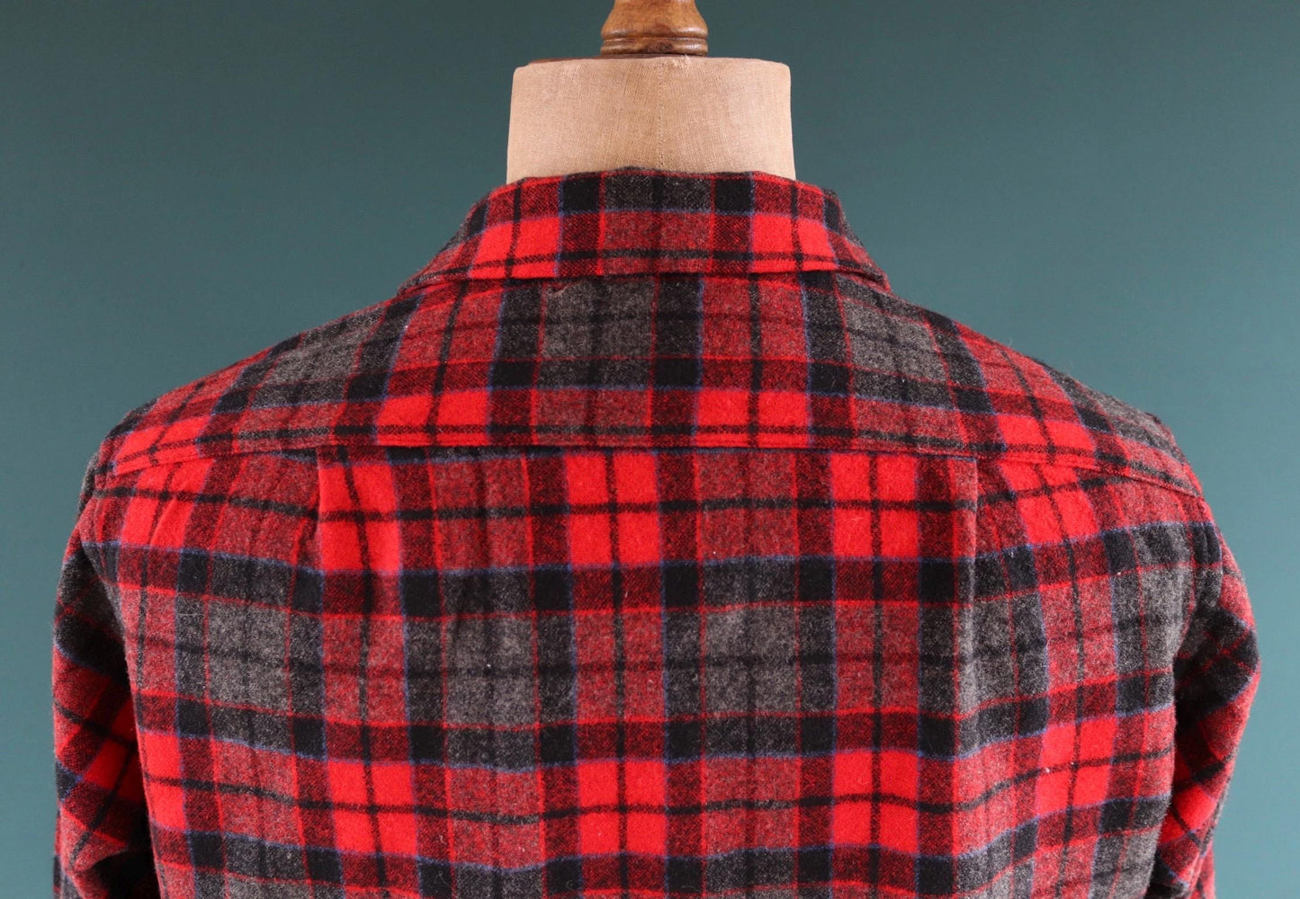 Vintage 1950s Pendleton wool board shirt - red plaid - 44” chest