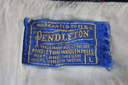 Vintage 1950s Pendleton wool board shirt - red plaid - 44” chest