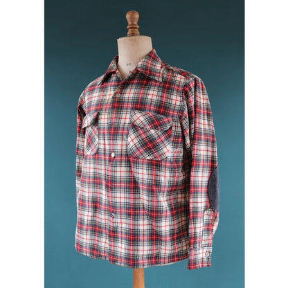 Vintage 1950s Pendleton wool board shirt - red plaid - 47” chest