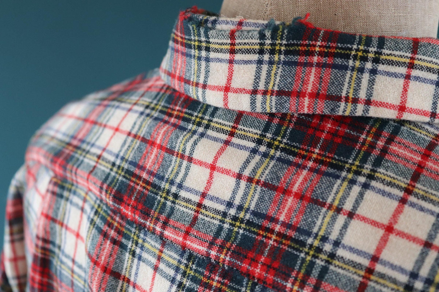 Vintage 1950s Pendleton wool board shirt - red plaid - 47” chest